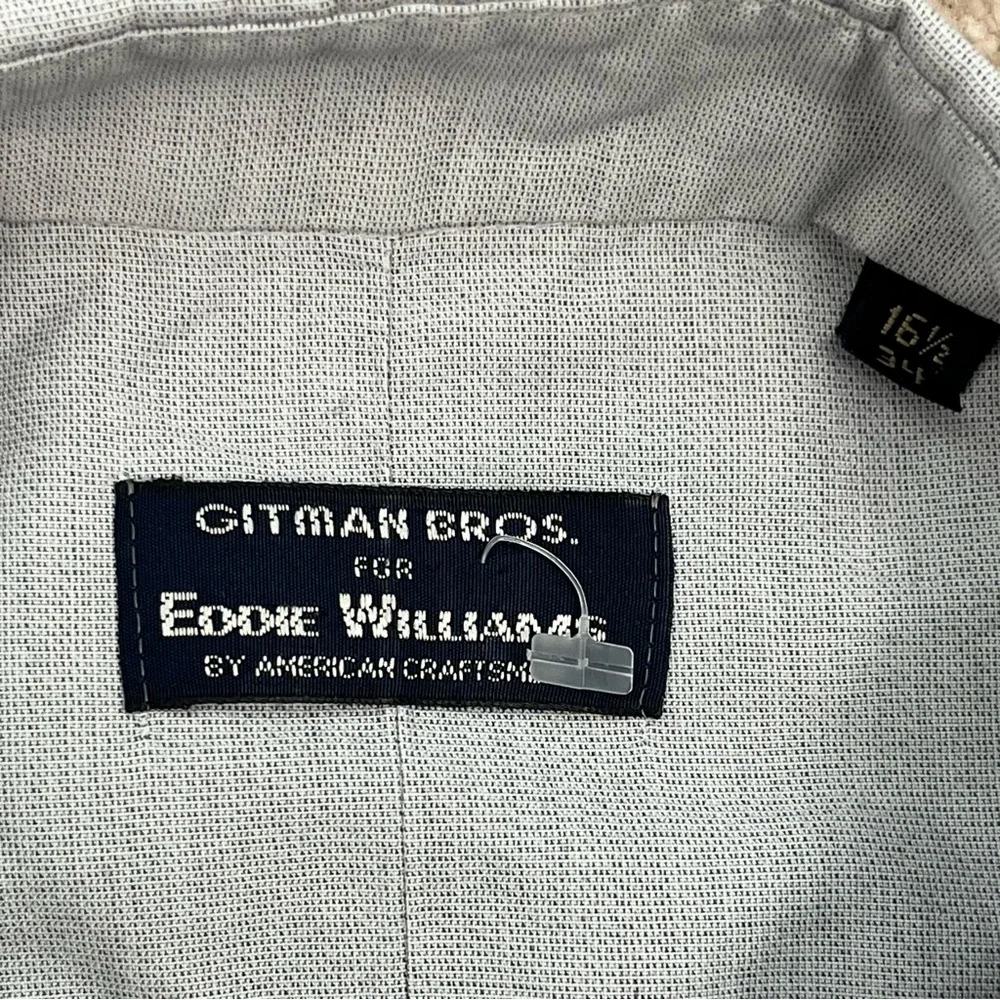 Gitman Bros Shirt Adult 16.5 Gray Button Up Cotton Long Sleeve Dress Shirt Men